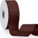 Brown 2" X 50 Yards Solid Color Double Faced Grosgrain Ribbon for Gifts Wrapping, Wedding, Party, Crafts, Hair Bows, Flowers, Home DIY Decor