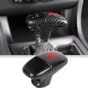 JWWY Gear Shift Shifter Knobs Gear Selector Gear Lever Gearstick Knob Cover Trim for 2015-2026+ Dodge Challenger Charger 2018-2026+ Durango Interior Accessories Red Carbon Fiber 3pcs
