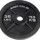 Body-Solid Cast Iron Olympic Single Weight Plate - Free Weights, Dumbbell Plates, 2 Inch Standard Hole for Barbell