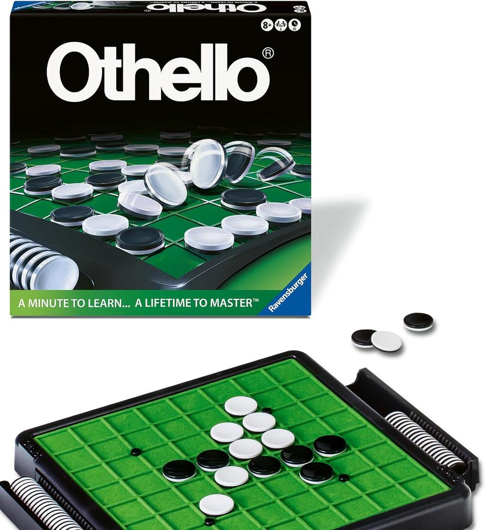 Ravensburger Othello - Classic Strategy Board Game for 2 Players - Easy to Learn, Hard to Master - Fast-Paced Family Fun - Ages 8+