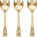 75PCS Gold Plastic Spoons - Gold Spoons Disposable - 8.1 Inch Heavy Duty Plastic Silverware - Heavyweight Elegant Disposable Utensils for Catering, Parties, Dinners, Weddings