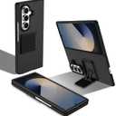 for Samsung Galaxy Z Fold 7 Case with Foldable Kickstand, Slim Matte Finish Hard PC Cover Military Grade Protection Shockproof Protective Case for Galaxy Z Fold 7 -Black