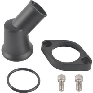 45 Swivel Water Neck Aluminum Black Thermostat Housing Compatible with SBC BBC chevy engines 283 302 305 327 350 400 396 427 454 502 (45 Degrees Style1)