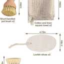 8 Pieces Dish Brush Set, Kitchen Cleaning Set,with Pot Brushes and Cleaning Cloths, Wooden Handle Scrubbers for Kitchen Cleaning Dishes, Pans, Bottles, Pots, Vegetables