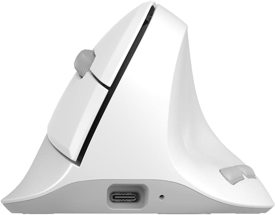 DELUX Wireless Ergonomic Vertical Mouse for Small Hands, Rechargeable Vertical Mouse, Lightweight, 4000DPI, 6 Buttons, 2.4G+BT5.2 Dual-mode for Carpal Tunnel, for Window, MacOS, Laptop (M618AIR-White)
