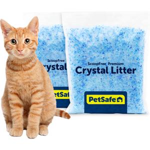 PetSafe ScoopFree Premium Crystal Cat Litter - Outperforms Clay Litter - Refill Packs - Reusable Tray Compatible - Fresh Scent - 4.3 lb Bags - 2 Pack