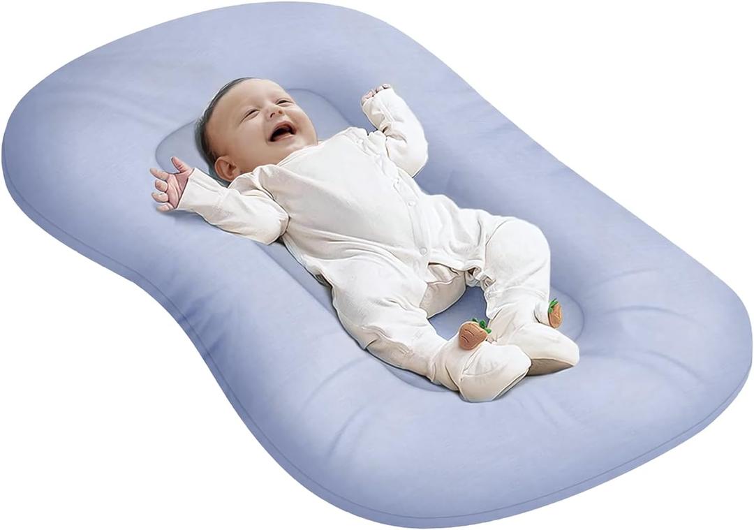 Baby Lounger - Fit Snuggle Me Lounger, 0-18 Months, Ideal for Home & Travel, Soft Cotton, Newborn Babies Essentials Gifts