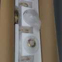 New Bathroom Vanity Light Fixtures 4-Lights Brushed Brass Frame and Milk White Glass Globe Shade Modern Wall Sconce Lighting Bath Vanity Lights Bar Over Mirror (Exclude G9 Bulb)