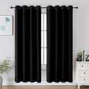 CUCRAF Black Blackout Curtains 72 Inches Long, Thermal Insulated Noise Reducing Grommet Window Drapes for Bedroom & Living Room(52x72 Inch, 2 Panels)