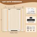 51" Extra Tall Cat Gate for Doorway, 30-41" Wide Auto Close Pet Gate