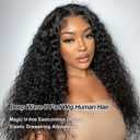 U Part Human Hair Wig Deep Wave 20 Inch 200% Density Brazilian Deep Wave U Part Wigs for Black Women 12A Full Head Clip in Half Wig Glueless No Leave Out Lace Front Wig 3X Longer Lifespan