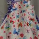 Toddler Little Girls Casual Dresses Short Sleeve Crew Neck Graphic Cartoon Dress for 2-8 Years (4-5T, Butterfly Rainbow)