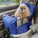 Gardner Pet Dog Car Seat for Small/Medium Dogs Puppy Booster Car Dog Seat with Safety Leash, Storage Pockets, Memory Foam Filling, Waterproof Cat Travel Carrier Bed Up to 40 Lbs