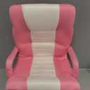 Best Choice Products Swivel Gaming Chair 360 Degree Multipurpose Floor Chair Rocker for TV, Reading, Playing Video Games w/Lumbar Support, Armrest Handles, Adjustable Foldable Backrest - Pink/White (22.5"D x 22"W x 30"H)