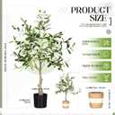 Riceshoot 2 Packs Artificial Olive Tree 3 ft Indoor Faux Olive Tree Tall Fake Silk Plant Potted with Handmade Woven Basket Arbol Artificial for Modern Home Office Living Room Garden Decor