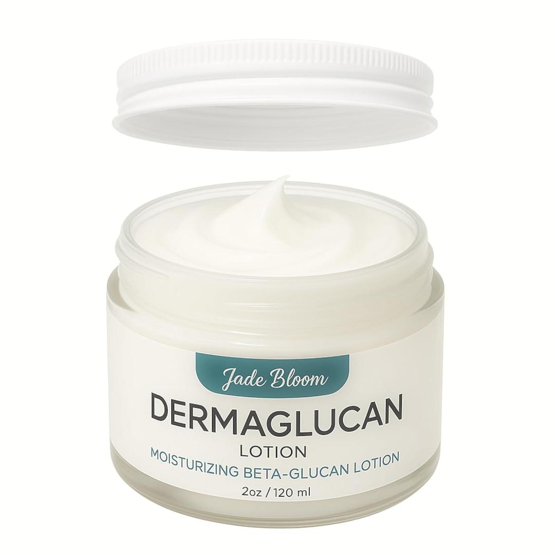 Jade Bloom Dermaglucan Beta Glucan Cream Lotion Moisturizer Skincare | Daily Hydrating Face & Body Hydration, (2oz) (2 Fl Oz (Pack of 1))