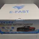 E-FAST 25A Smart Car Battery Charger, 12V/24V Automatic Automotive Battery Maintainer & Desulfator with 200s Booster Mode - Adjustable Amp Trickle Charger for Lead-Acid, AGM, Gel, LiFePO4