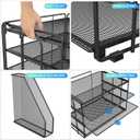 Gianotter 4-Tier Paper Organizer With Magazine Holder, Desk Organizers and Accessories, Desk Accessories & Workspace Organizers, File Organizer for Office Supplies Storag (Black, 4-Tier)