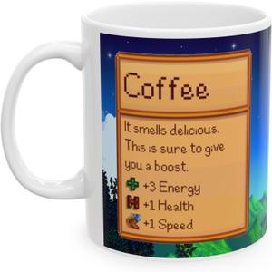 Creator's Cove Stardew Valley Game Coffee Mug Drink, Gift for Video Game Lover Farm Adventure Gaming Cup For Family Friends (White, 11oz)
