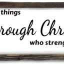 Dazingart Farmhouse Prayer Sign, I Can Do All Things Through Christ Who Strengthens Me, Rustic Wooden Wall Decor Sign, Scripture Wall Art, Scripture Plaques Bible Quotes (Philippians)