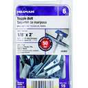 Hillman 1/8 in. Dia. x 2 in. L Round Steel Toggle Bolt 15 pk