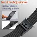 TOURZOO Nylon Military Tactical Belts for Men 1.5" No Holes Adjustable Webbing Canvas Belt for Hiking, Casual & OutdoorGrey38"-41" Waist Adjustable