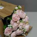 Geosar 8 Bundles Artificial Peonies Flowers Fake Silk Peony Bouquet Faux Peonies Flowers Bulk for Decoration Vase Floral Arrangements Wedding Party Table (Pink)