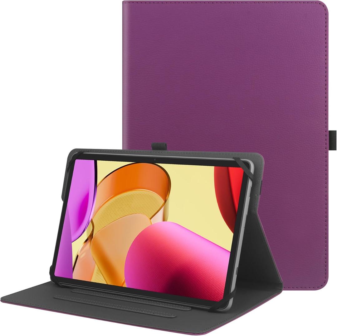 HGWALP Universal 9",9.7",10.1",10.2",10.5",10.9",11" Tablet Case,Protective Cover Stand Folio Case for 9-11 Inch Tablet,Case Cover with Pen Holder for iPad, Samsung, Purple
