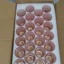 24 Pcs Votive Candle Holders, Pink Glass Candle Holder Bulk for Table Centerpiece, Tea Lights Candle Holders for Wedding Shower, Party and Home Decor