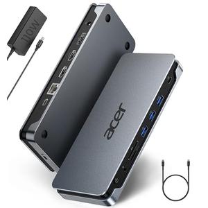 Acer Premium 13-in-1 Docking Station with 110W PD & Triple Monitor Support | Dual 4K HDMI and DP,5Gbps USB A/C,Gigabit Ethernet,Security Lock | Laptop Docking Station for Windows/Dell/HP/Lenovo/Asus