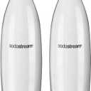 sodastream 1L Twin Pack Dishwasher Safe Slim Bottle (White)