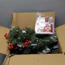 BLOSMON Outdoor Christmas Tree for Porch: 2 Sets 24 Inch Timer Prelit Planter Bushes with 10 Red Cardinals - Remote 60 Lights 8 Modes - Small Pot Urn Filler for Front Door Pathway Yard Decor