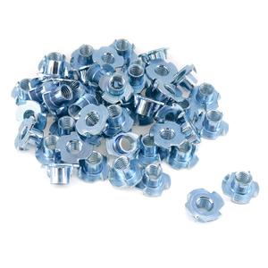 T Nuts M10 50Pcs Threaded Inserts T-Nuts, Zinc-Plated Steel 4 Pronged Tee Nut for Wood, Rock Climbing Holds Cabinetry