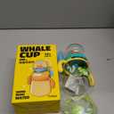 Drinking Cup with Whale Squirt 2025 Kids Weighted Sippy Cups No Spill Cute Water Bottle with Lids and Straws Leak Proof Handles Adjustable Strap 360 Squirting Milk Straw Training Sippy Cup (Crocodile)