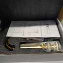 GGStudy 360 Swivel Single-Handle One Hole Bathroom Vessel Sink Faucet Matching Pop Up Drain Polished Gold Farmhouse Vanity Faucet