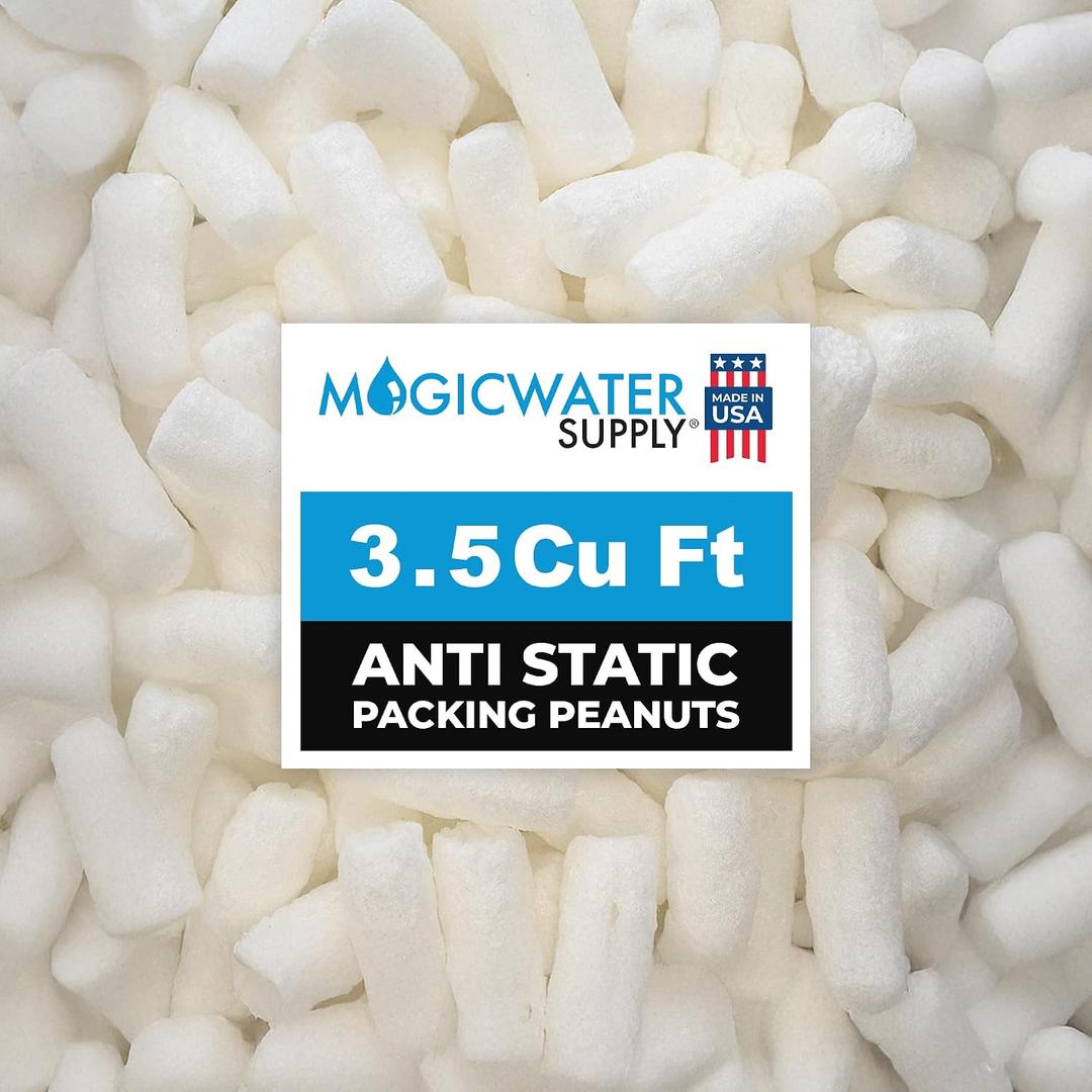 MagicWater Packing Peanuts for Shipping - Void Filler Cushion - 3.5 Cu Ft