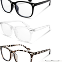 Blue Light Blocking Reading Glasses, Women/Men Anti UV Ray Readers Nerd Eyeglasses Lightweight Eyeglasses Computer Eyeglasses (Transparent+Leopard+Black)  +2.75
