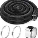 Zonon 4" x 100 ft Dryer Vent Hose Flexible Aluminum Foil Ducting, Black | Stainless Steel Clamps & Aluminum Tape; Flame Retardant, -22302F, for Pipe, HVAC Heating Cooling Ventilation, Exhaust