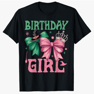 Birthday Girl Pink and Green Birthday Witch Women Girl Kids T-Shirt, XS