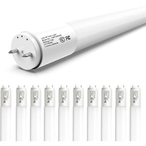 10-Pack T8 LED Bulbs 4 Foot, LED Fluorescent Tube Replacement, 4ft LED Tube Light 5000K Daylight, Type A Tube Light, 2000 Lumen, 45 Watt Equivalent, Plug & Play, Energy Efficient, Frosted Lens, UL