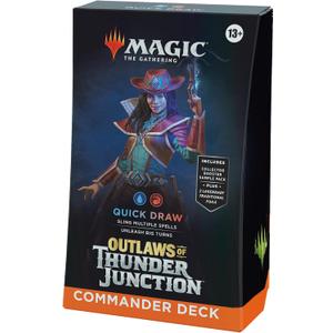 Magic: The Gathering Outlaws of Thunder Junction Commander Deck - Quick Draw (100-Card Deck, 2-Card Collector Booster Sample Pack + Accessories)