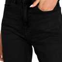KDF Women's Cropped Straight Leg Jeans - High Waisted Jeans for Women 7/8 Length Denim Pants Black Size 6