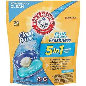 Arm & Hammer, 5 in 1 Power Paks Concentrated Clean Burst Laundry Detergent, 33 Count