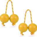 2 Pairs of Aslatuas Rhythmic Ball, Kashaka Shaker Instrument Classical African Shaker Rattle Hand Percussion for Kids Adults Weddings Parties Musical Class (yellow)