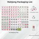 Aceshmir Mahjong Tile Set, 146pcs Chinese Mahjong Set Quality Mah Jong Tiles with Exquisite Storage Box Easy to Carry, Instructions Include Mah Jongg Sets for Family & Friends Gatherings