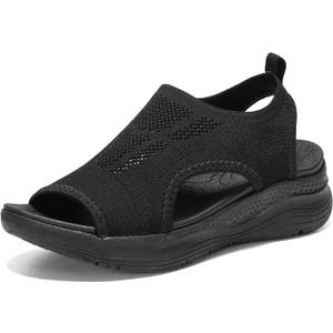 Women Walking Sandals Arch Support Orthotic Comfortable Plantar Fasciitis Non-slip Casual Open Toe Sport Sandals for Athletic Summer Beach, size: 37.5