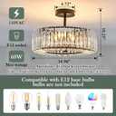 Piepooye 4 Lights Modern Crystal Chandelier Black Round Semi Flush Mount Ceiling Light Fixture Farmhouse Chandelier for Dinning Room Living Room Bedroom Hallway Entryway Kitchen