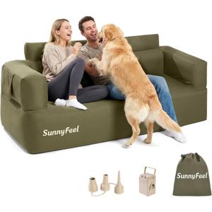 SUNNYFEEL Inflatable Couch for Camping with Built-in Pump - 2-3 Person, X-Large