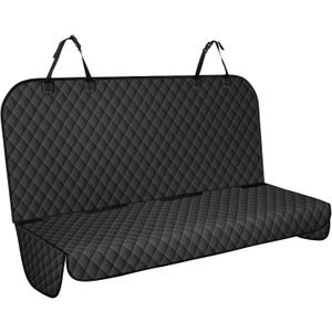 Backseat Cover for Dogs, Waterproof and Non-Slip Pet Bench Seat Covers, Car Seat Protector for Back Seat, Universal Size Rear Car Seat Cover Fits Cars, Trucks and SUVs, M-Black