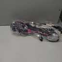 Dual Voltage Hair Dryer Brush with Negative Ion Anti-frizz Styler - Hot Air Volumizer for 110V-120V/220V-240V European and Travel Use (Black/Rose Red)